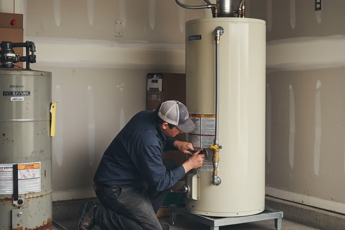 Water heater and shutoff valve replacement in Hockley